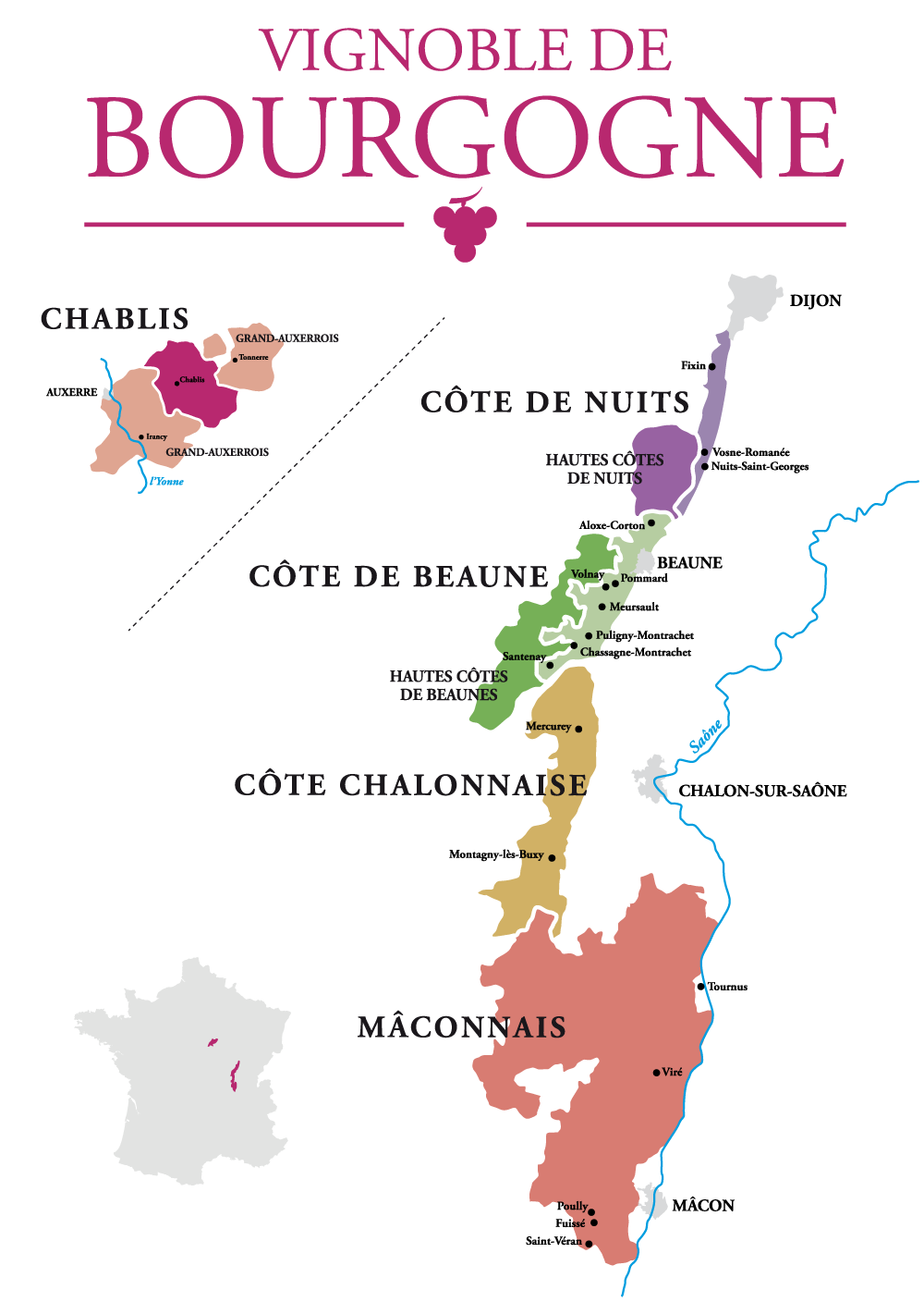 地図でみるブルゴーニュ・ワイン - その他